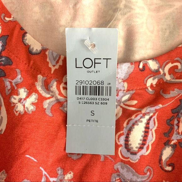 LOFT Outlet Floral Ruffled Cap Sleeve Dress Size SP NWT - Picture 4 of 5